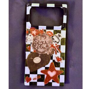 Checkerboard MagSafe IPhone 17 Pro Max Case – Retro Sticker Collage- Custom Made